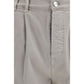Beige Cotton Casual Pants