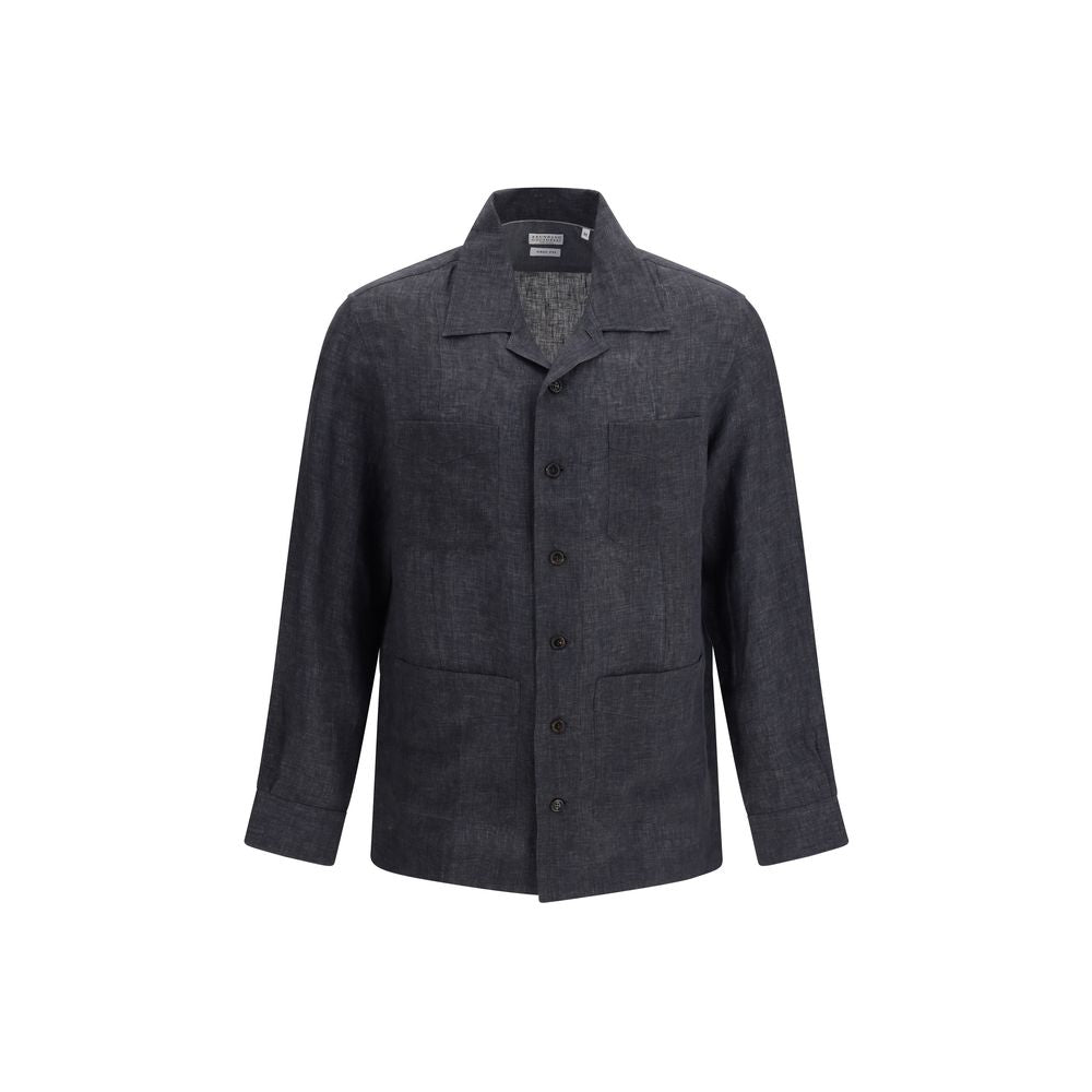 Gray Linen Dress Shirt
