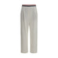 White Cotton Casual Pants