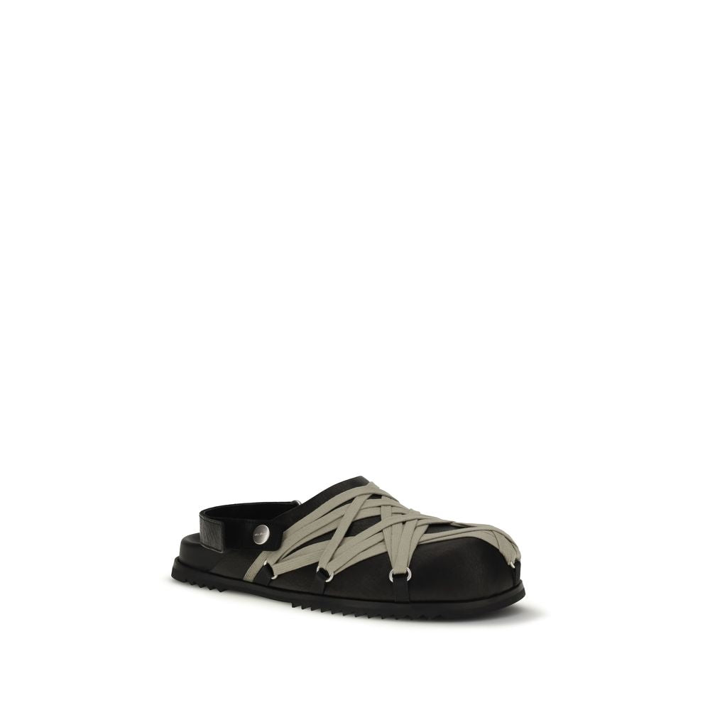 Black Calf Leather Bos Taurus Mules