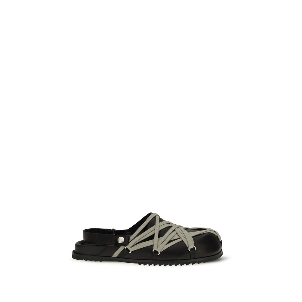 Black Calf Leather Bos Taurus Clogs