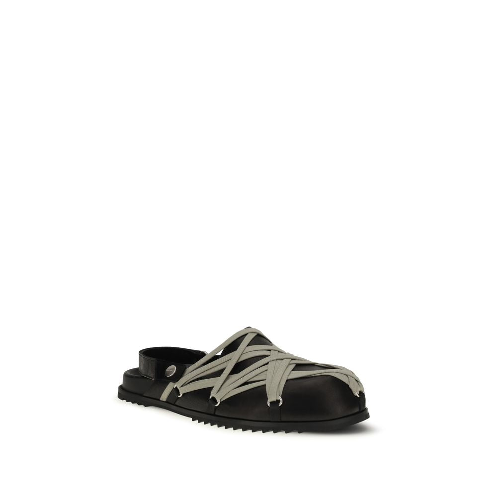 Black Calf Leather Bos Taurus Clogs