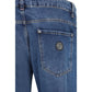 Blue Cotton Straight-Leg Jeans