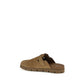 Beige Calf Leather Bos Taurus Mules