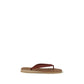 Beige Calf Leather Bos Taurus Flip-Flop Sandals