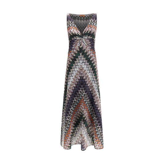 Multicolor Polyester Long Dress
