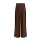 Brown Viscose Casual Pants