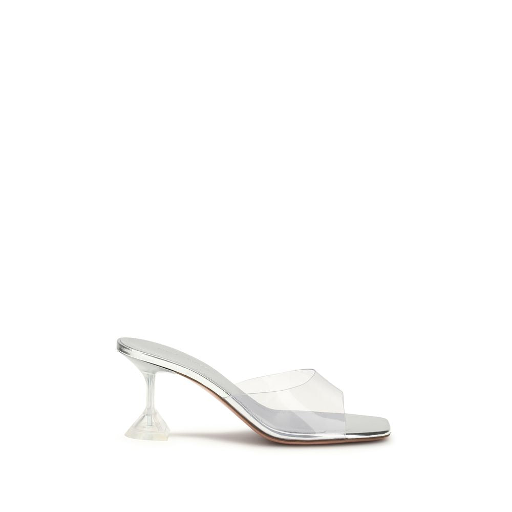 Silver Pvc Stiletto Heel Sandals