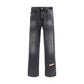 Gray Cotton Relaxed Fit Jeans