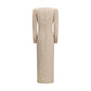 Beige Silk Casual Dress