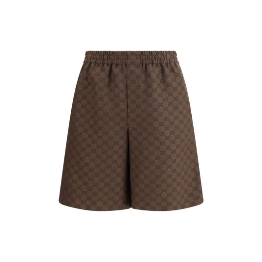 Brown Linen Bermuda Shorts