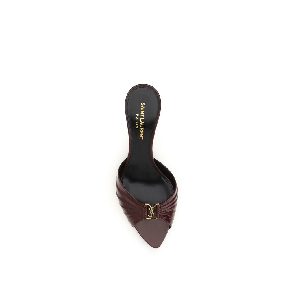 Bordeaux Calf Leather Bos Taurus Stiletto Heel Sandals