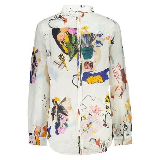 White Cotton Women Shirt