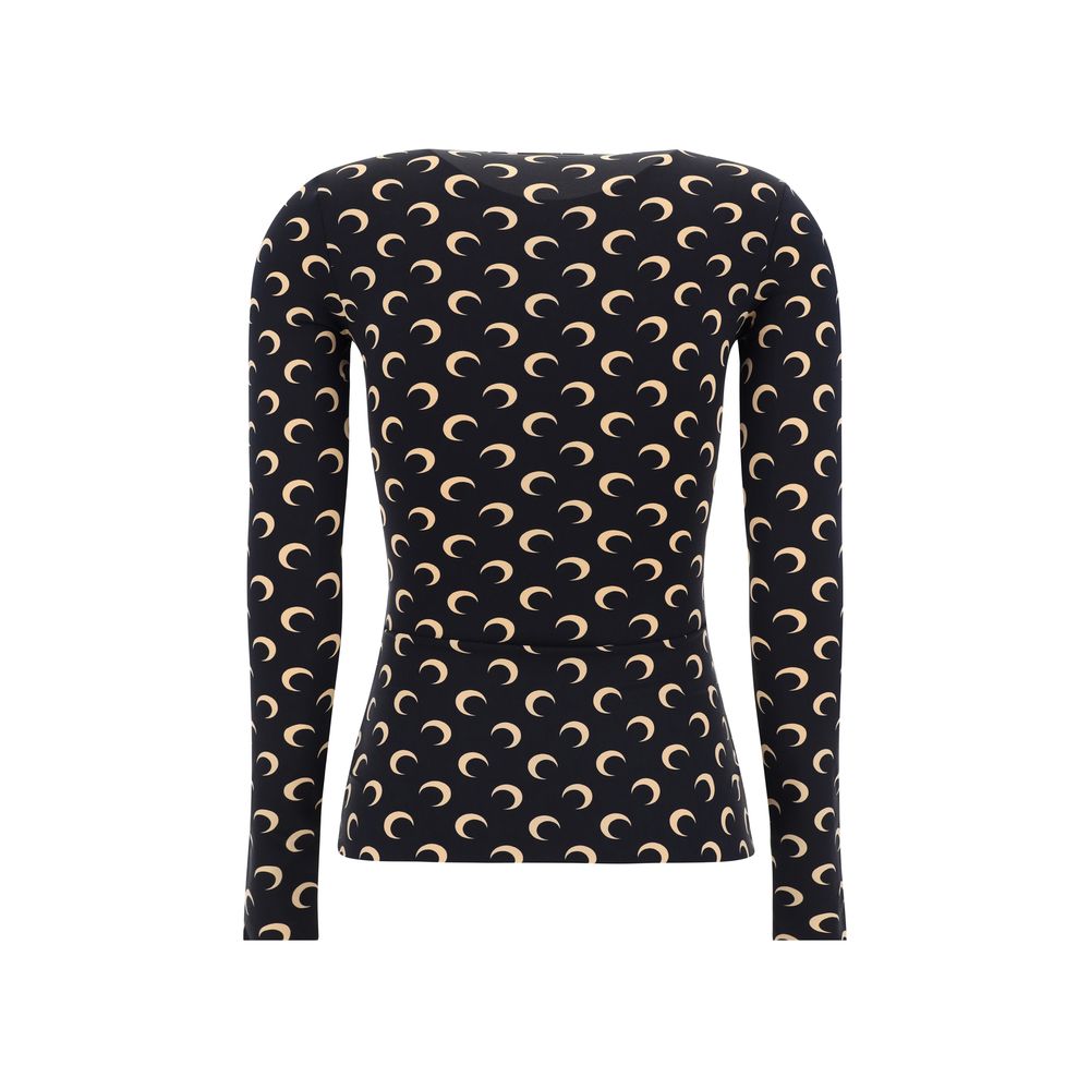 Black Polyamide Long Sleeve T-Shirt