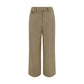 Beige Cotton Casual Pants