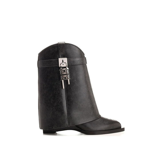 Black Leather Ankle Boots