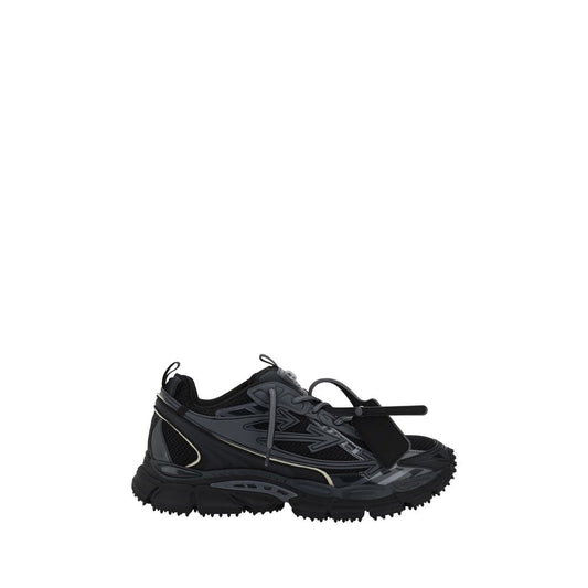 Black Polyester Athletic Sneakers