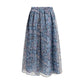 Multicolor Silk Long Skirt
