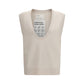 Beige Cashmere Sleeveles Sweater
