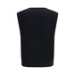 Black Elastane Sleeveles Sweater