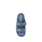 Blue Cotton Flat Sandals