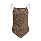 Brown Polyamide One-Piece Swimsuit