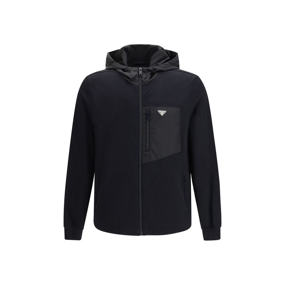 Black Cotton Full-Length Jacket