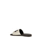 Beige Calf Leather Bos Taurus Flat Sandals