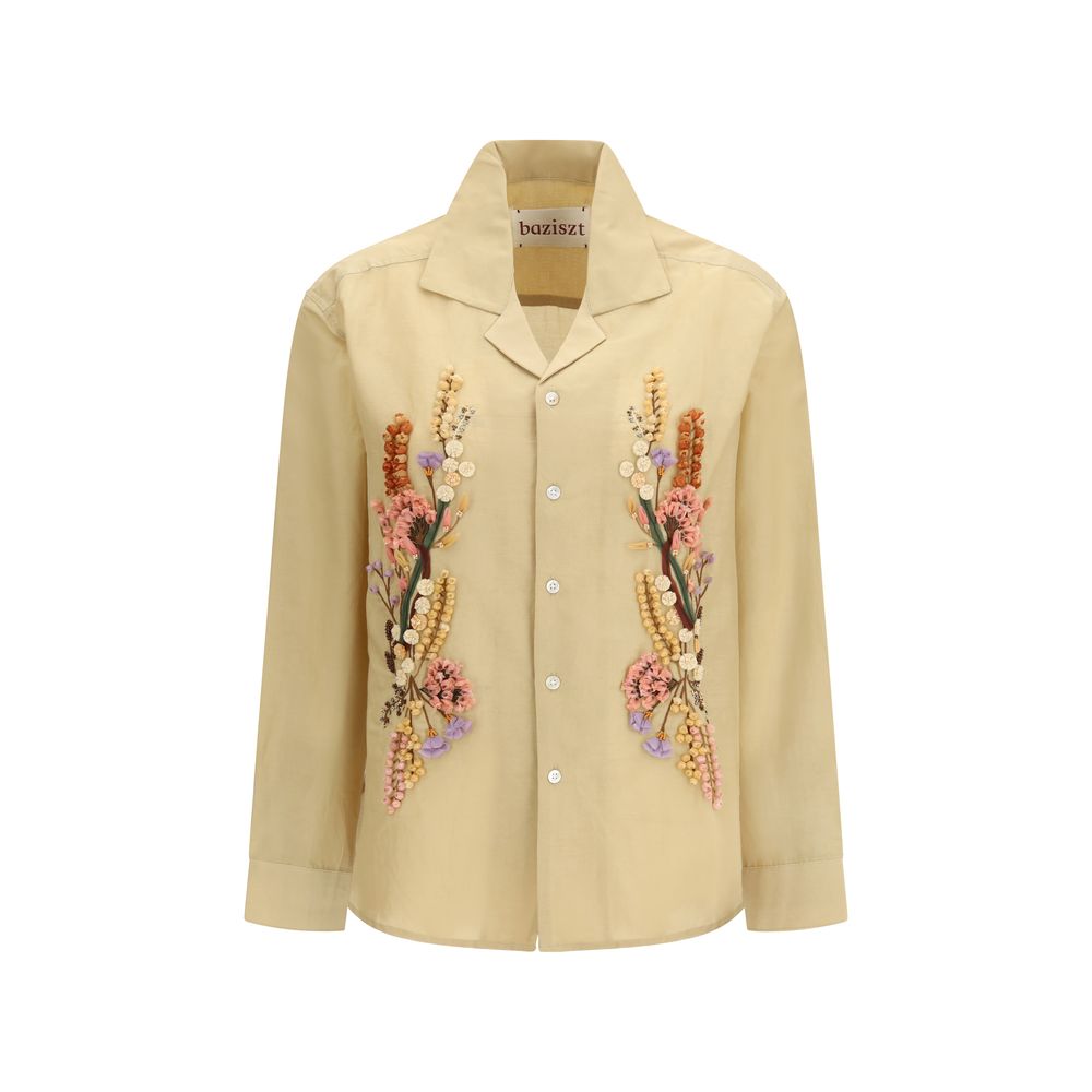 Beige Cotton Pattern Shirt
