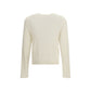 Beige Cotton Long Sleeve T-Shirt