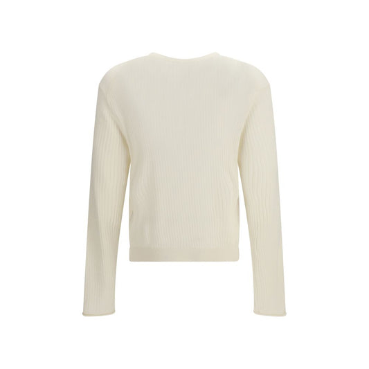 Beige Cotton Long Sleeve T-Shirt