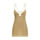 Gold Polyamide Cocktail Dress