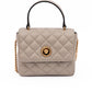 Taupe Quilted Leather Handbag