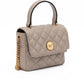 Taupe Quilted Leather Handbag