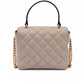 Taupe Quilted Leather Handbag