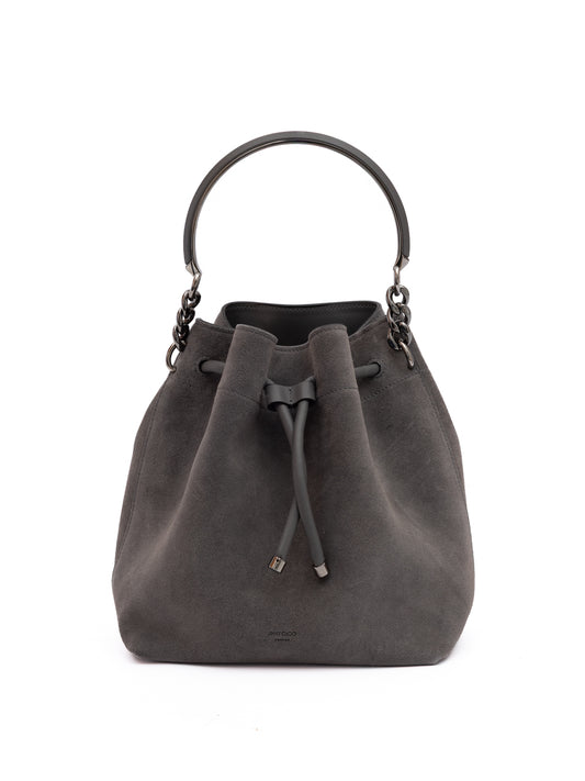 Dark Grey Bon Bon Suede Bucket