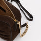 Brown Suede Avenue Camera Crossbody Bag