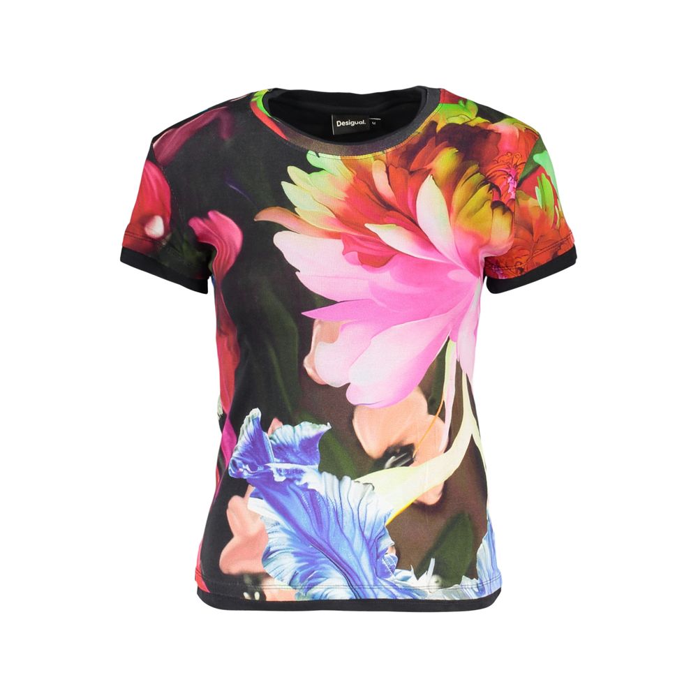 Black Cotton Women T-Shirt