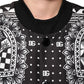 Black White BandanaPrint Men Bomber  Jacket