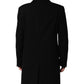 Black Heraldic Patch Single Breasted Blazer Jacket