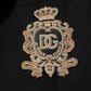 Black Heraldic Patch Single Breasted Blazer Jacket