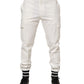 White Cotton Jogger Cargo Skinny Men Pants
