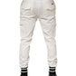 White Cotton Jogger Cargo Skinny Men Pants