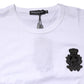 White Cotton Heraldic DG Crest Patch T-shirt