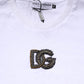 White Cotton DG Logo Embroidery Men T-shirt