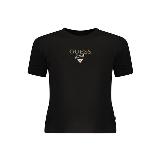 Black Cotton Women T-Shirt