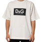 White Cotton Logo Print Men Crewneck T-shirt