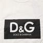 White Cotton Logo Print Men Crewneck T-shirt