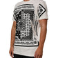White Cotton Bandana Print CrewNeck T-shirt