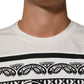 White Cotton Bandana Print CrewNeck T-shirt